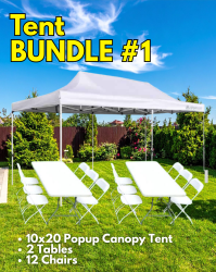 10x20 Tent Bundle (2) Sets Tables & Chairs Rental