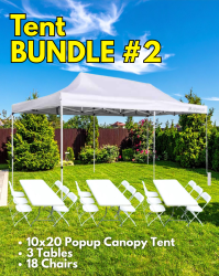 10x20 Tent Bundle (3) Sets Tables & Chairs Rental