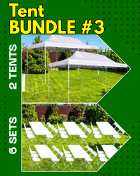 10x20 (2) Tents Bundle (6) Sets Tables & Chairs Rental